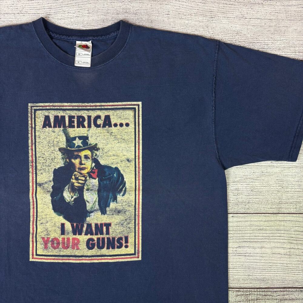 Vintage America, I Want Your Guns Political Controversy T-shirt